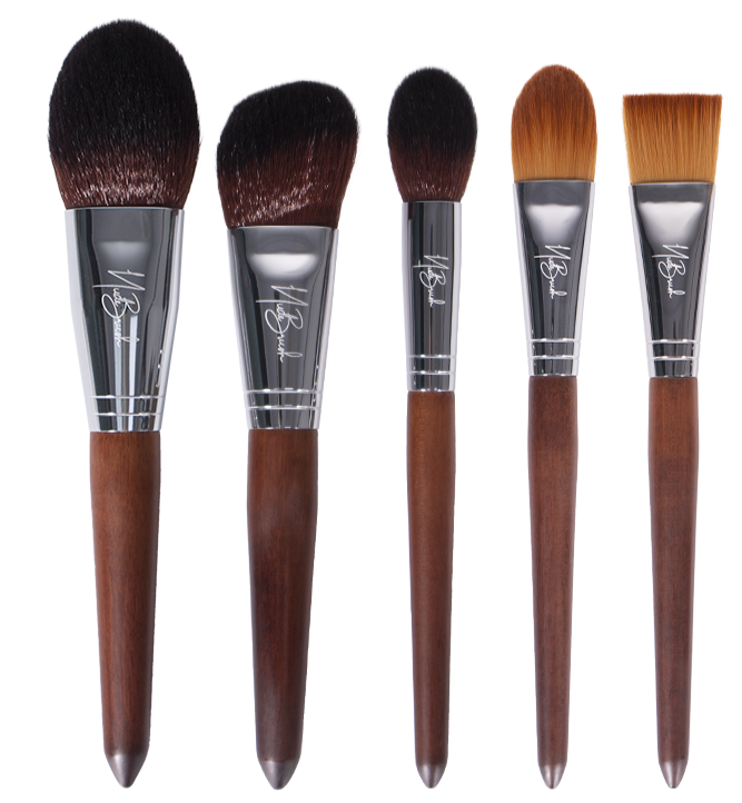 5 pcs of Thick Wooden Brown Brushes