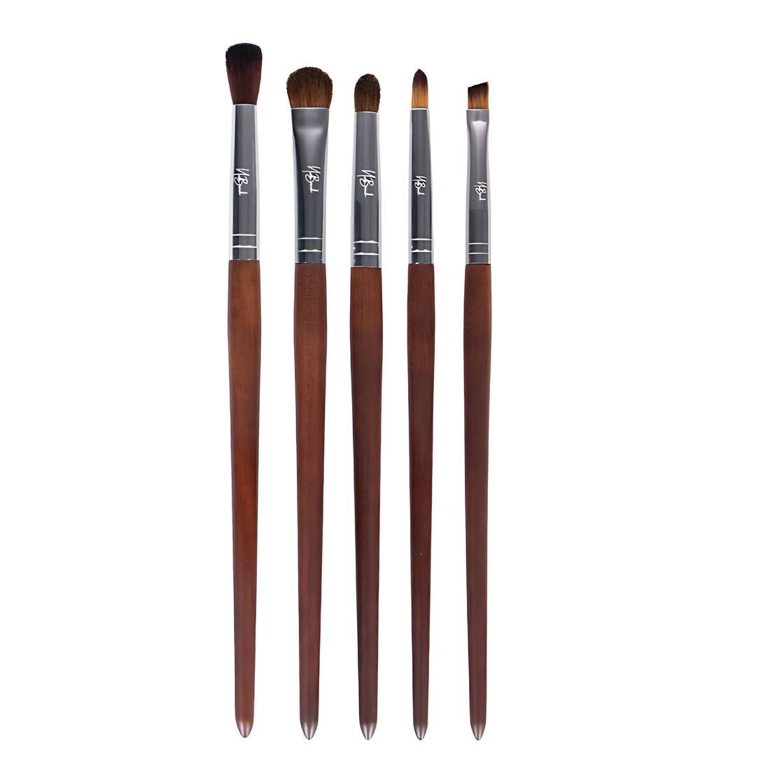 5 pcs of Thin Wooden Brown Brushes