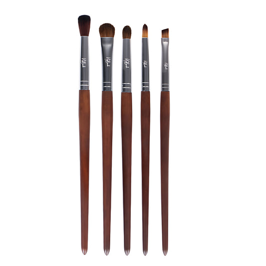 5 pcs of Thin Wooden Brown Brushes